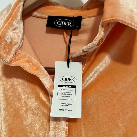 NWT Orange Cider Gathered Velvet
Dress - Picture 2 of 7